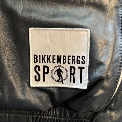 BIKKEMBERGS SPORT - Veste en cuir bleu et...