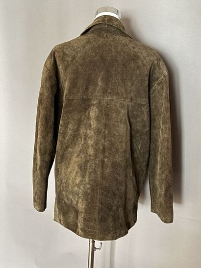 EDMA SPORT - Veste en daim vert, fermeture...