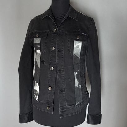 DOLCE & GABANNA - Veste en denim noir à motif...