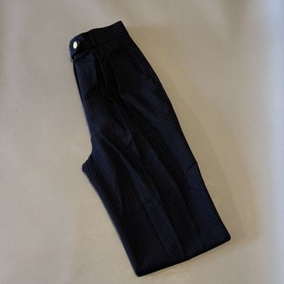 CELINE - Pantalon à pinces à rayures bleu...