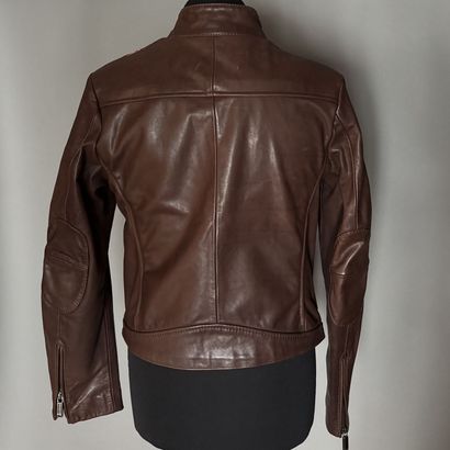 BIKKEMBERG - Vente en cuir marron ornée d'une...
