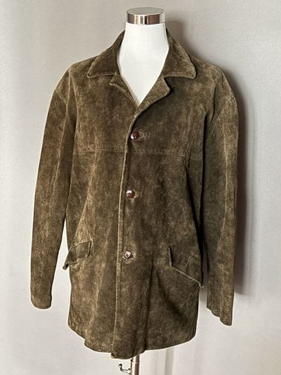 EDMA SPORT - Veste en daim vert, fermeture...