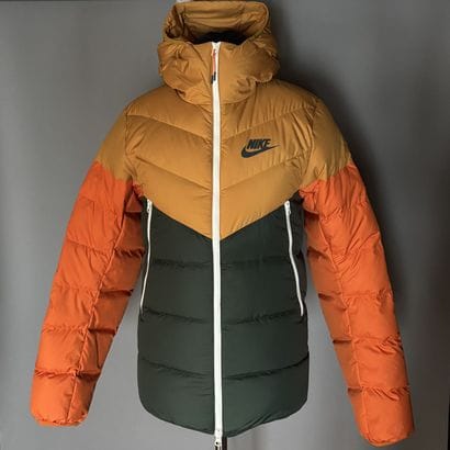 NIKE - Doudoune à capuche verte, orange et...
