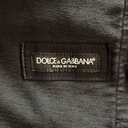 DOLCE & GABANNA - Veste en denim noir à motif...