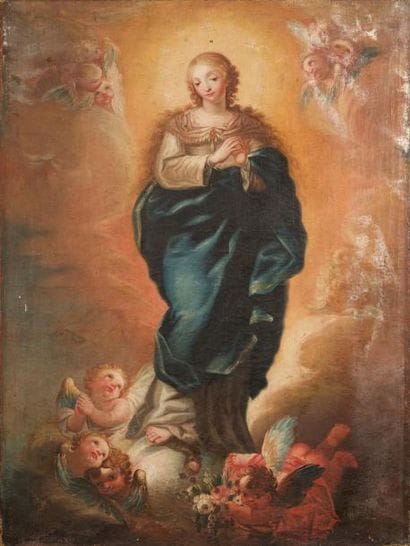 Attribué à Francisco SOLIS (1620-1684)
L'Immaculée...