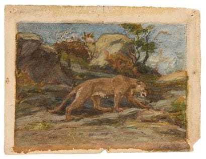 ECOLE FRANCAISE DU XIXème siècle
Lionne marchant...