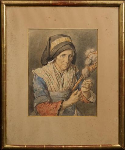 Jules LAURENS (1825-1901)
Fileuse, la Salzanno...