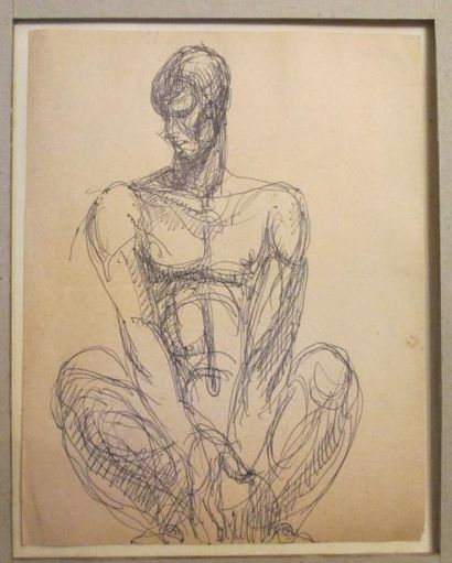 Eugène-Henri DULER (1902-1981)
Homme assis...