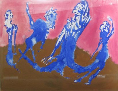 Jean PONS (1913-2005)
Personnages bleus,...