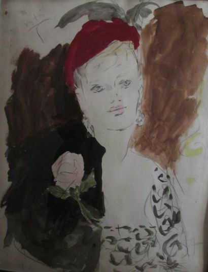 Marcel VERTES (1895-1961)
Portrait d'élégante...