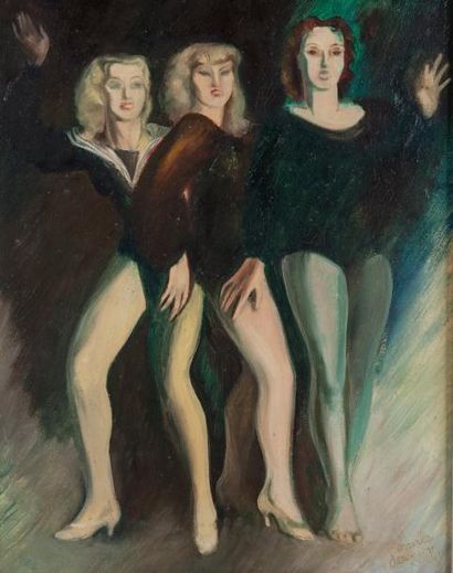 Émile DESCHLER (1910)
Les danseuses Huile...