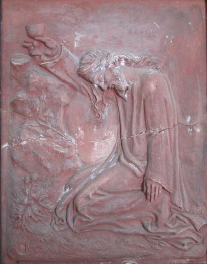 École du XXe siècle
Christ à genoux Bas-relief...