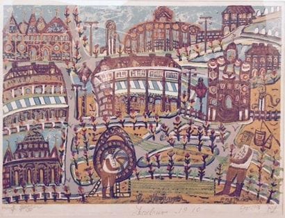 Menachem MESSINGER (1898-1987)
Paysage ville...