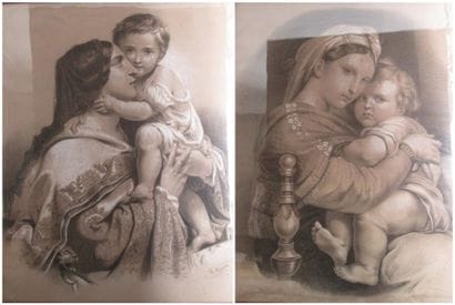 École Française du XIXe siècle
Paire de dessins...