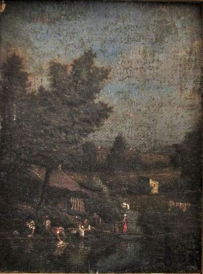 École Française du XIXe siècle
Lavandières...