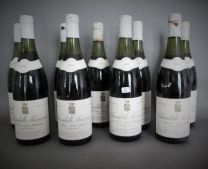 Neuf bouteilles de Chambolle-Musigny Les...