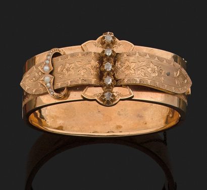 BRACELET RIGIDE ouvrant en or jaune 18k (750...