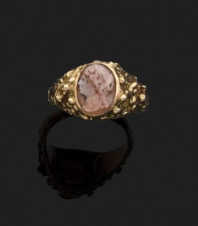 BAGUE D'HOMME en or jaune 18k (750 millièmes)...