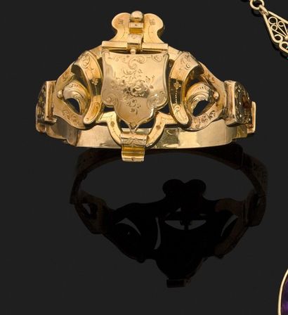 BRACELET RIGIDE ouvrant en or jaune 18k (750...