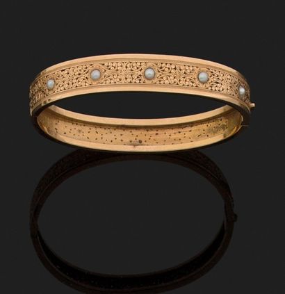 BRACELET RIGIDE ouvrant en or jaune 18k (750...