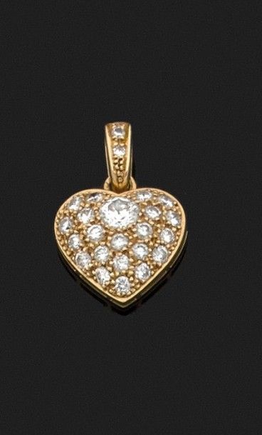 PENDENTIF COEUR en or jaune 18k (750 millièmes)...