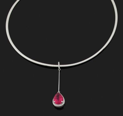 COLLIER JONC articulé en or gris 18k (750...