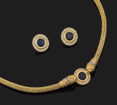 PARURE en or jaune 18k (750 millièmes) composée...