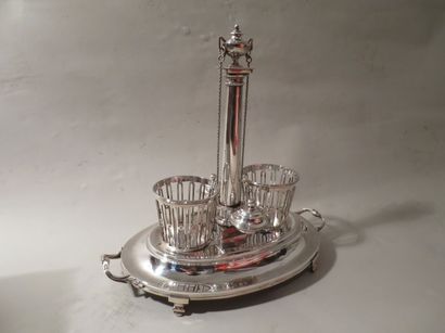 PORTE HUILIER-VINAIGRIER en argent décorée...