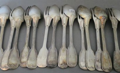 NEUF GRANDS COUVERTS en argent modèle au...