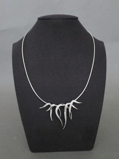 COLLIER JONC articulé en or gris 18k (750...