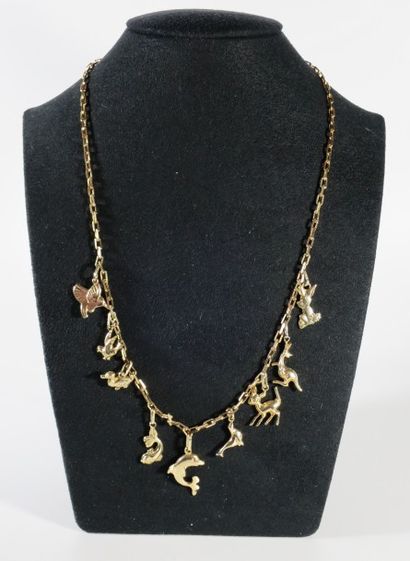 COLLIER en or jaune 14k (585 millièmes) chaîne...