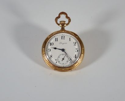 LONGINES
MONTRE DE COL en or jaune 18k (750...