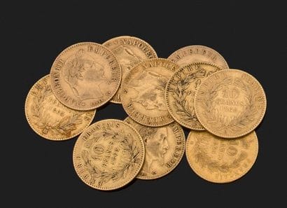 France
DIX PIÈCES D'OR DE 10 FRANCS (trois...