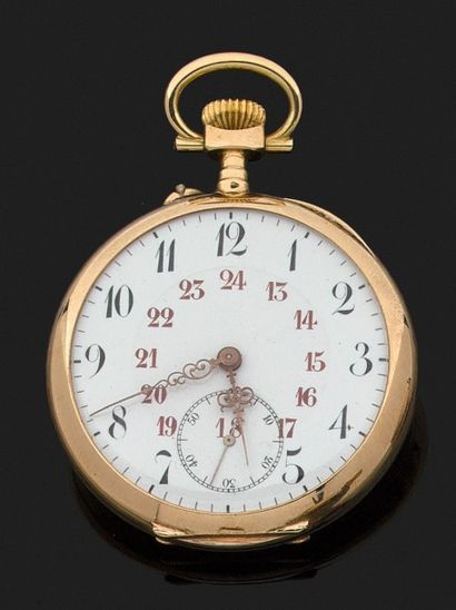 MONTRE DE GOUSSET en or jaune 18k (750 millièmes)...