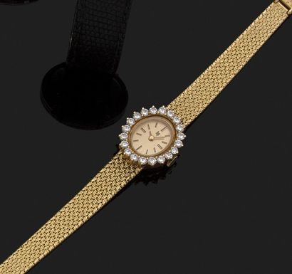 MONTRE BRACELET DE DAME en or jaune 18k (750...