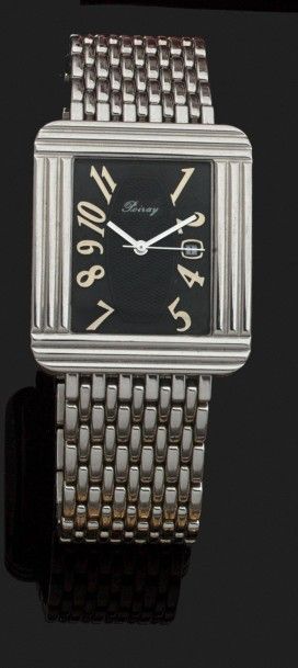 POIRAY
MONTRE D'HOMME en acier, cadran noir...