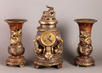 Garniture de cheminée de style chinois en...
