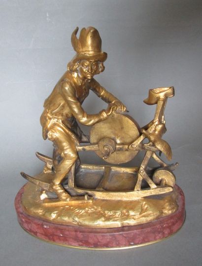 Sculpture en bronze doré représentant «Le...