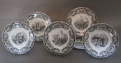 CREIL et MONTEREAU

Dix assiettes en faïence...