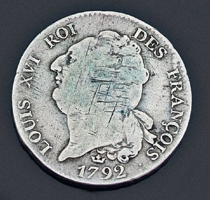 Écu constitutionnel de Louis XVI 1792. Toulouse.
TB
Poids:...