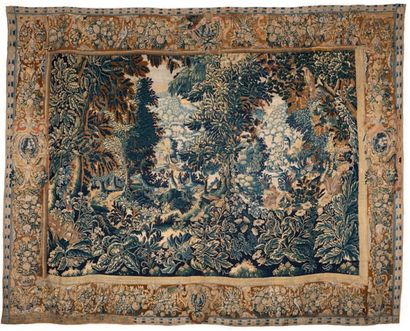 Tapisserie des Flandres à décor de paysage,...