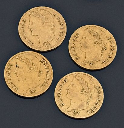 France

Quatre pièces de 20 Francs or (trois...