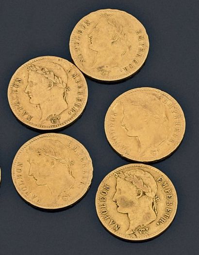 France

Cinq pièces de 20 Francs or (deux...