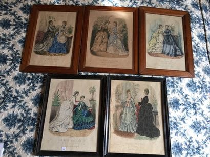 La mode illustrée -Série de cinq gravures...