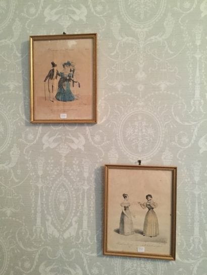 Suite de 7 pièces encadrées 