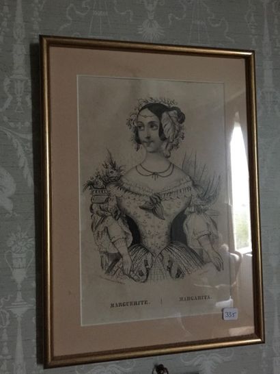 Suite de 7 pièces encadrées 