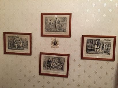 Suite de quatre gravures encadrées.