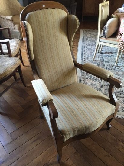 Fauteuil dit Voltaire en bois naturel à ...