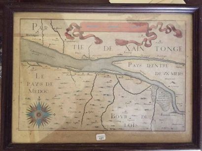 Carte gravée représentant le Bordelais, Le...