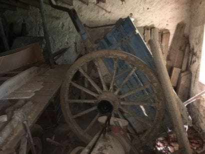 Charette et joues de boeufs.